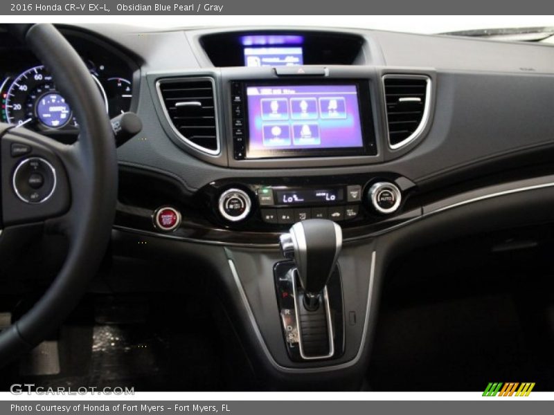 Obsidian Blue Pearl / Gray 2016 Honda CR-V EX-L