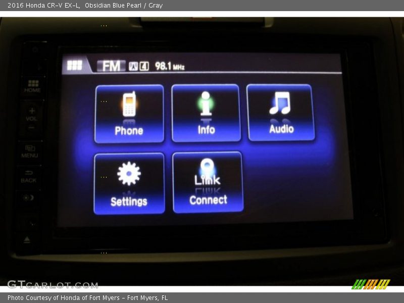 Obsidian Blue Pearl / Gray 2016 Honda CR-V EX-L