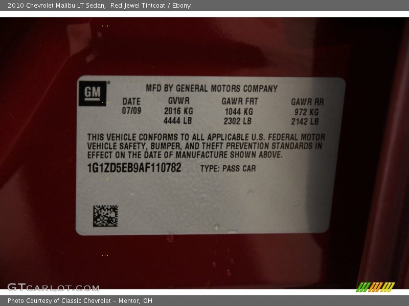 Red Jewel Tintcoat / Ebony 2010 Chevrolet Malibu LT Sedan