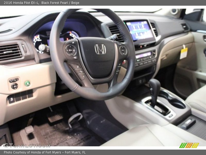 Black Forest Pearl / Beige 2016 Honda Pilot EX-L