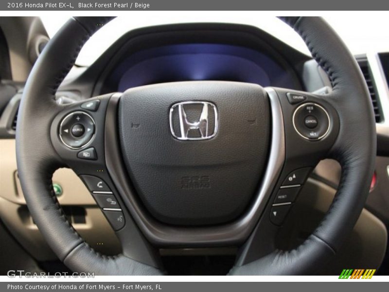 Black Forest Pearl / Beige 2016 Honda Pilot EX-L