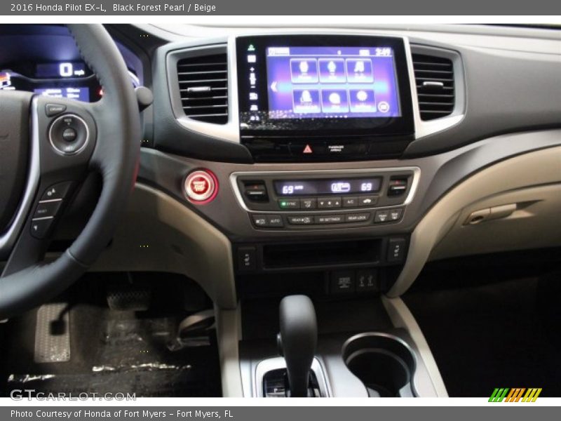 Black Forest Pearl / Beige 2016 Honda Pilot EX-L