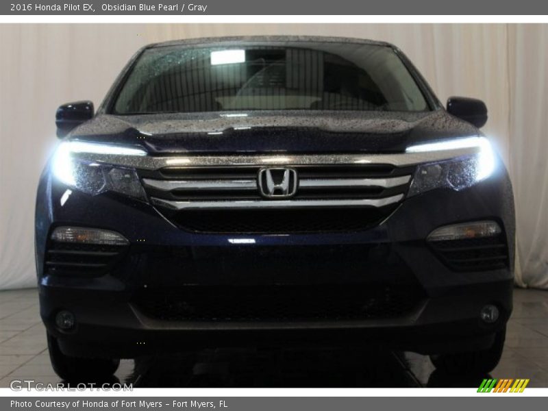 Obsidian Blue Pearl / Gray 2016 Honda Pilot EX