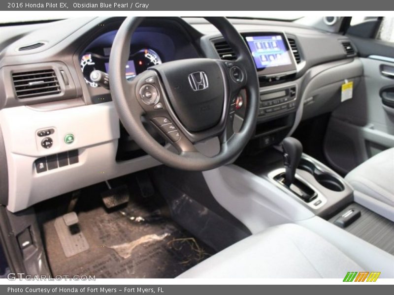 Obsidian Blue Pearl / Gray 2016 Honda Pilot EX