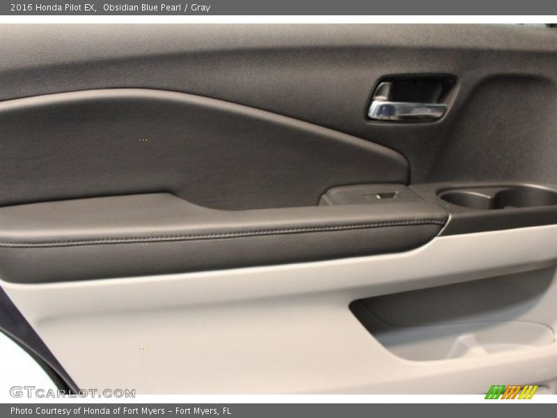 Obsidian Blue Pearl / Gray 2016 Honda Pilot EX