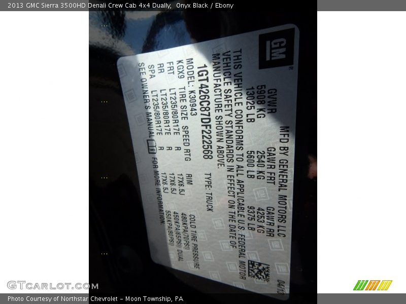 Onyx Black / Ebony 2013 GMC Sierra 3500HD Denali Crew Cab 4x4 Dually