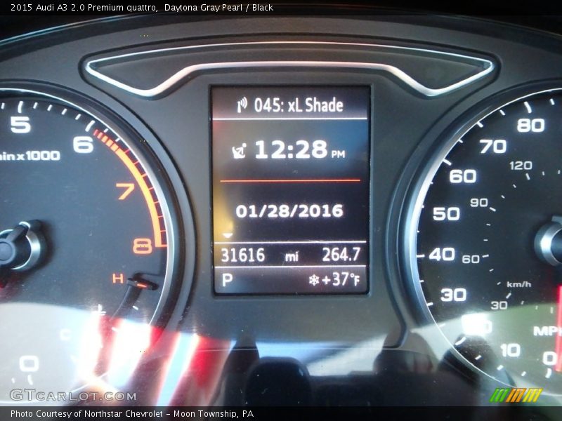 Daytona Gray Pearl / Black 2015 Audi A3 2.0 Premium quattro