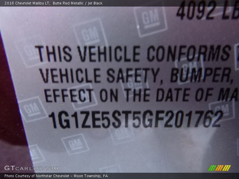 Butte Red Metallic / Jet Black 2016 Chevrolet Malibu LT