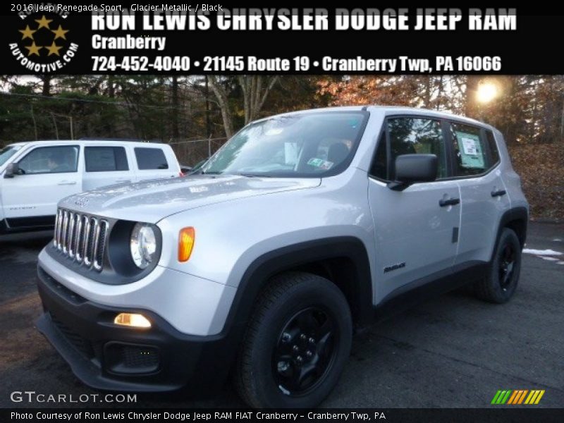 Glacier Metallic / Black 2016 Jeep Renegade Sport