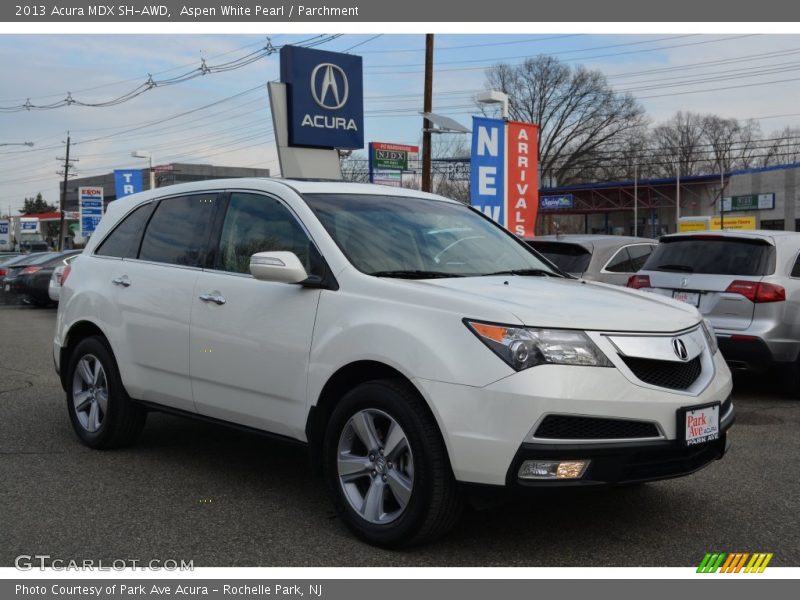 Aspen White Pearl / Parchment 2013 Acura MDX SH-AWD