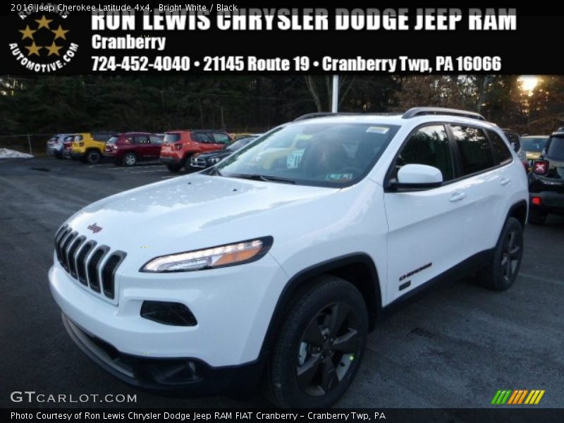 Bright White / Black 2016 Jeep Cherokee Latitude 4x4