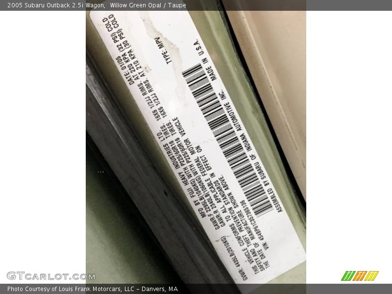 Willow Green Opal / Taupe 2005 Subaru Outback 2.5i Wagon