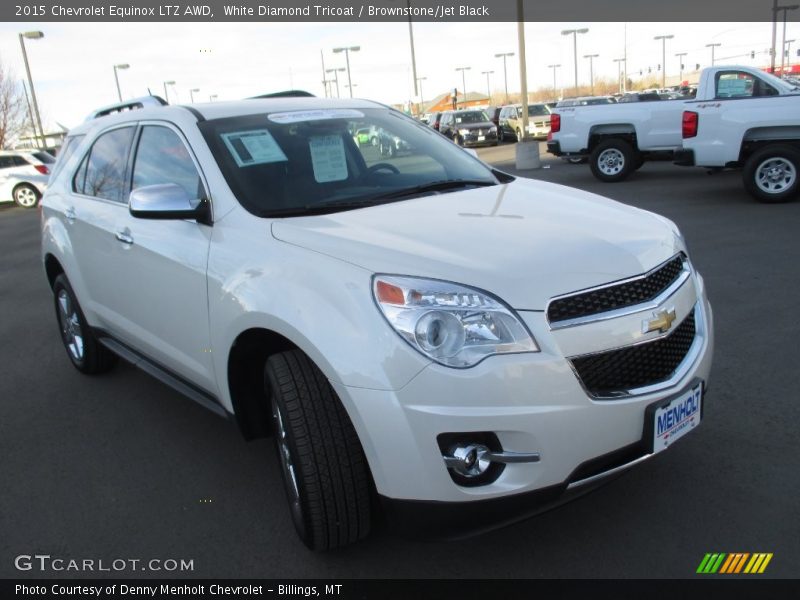 White Diamond Tricoat / Brownstone/Jet Black 2015 Chevrolet Equinox LTZ AWD