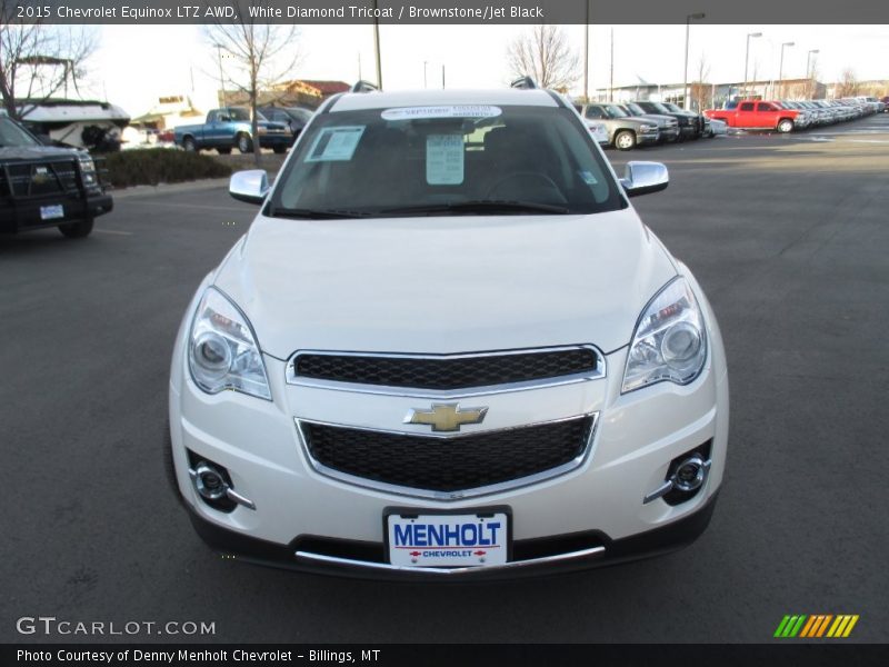 White Diamond Tricoat / Brownstone/Jet Black 2015 Chevrolet Equinox LTZ AWD