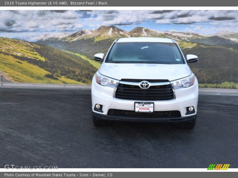 Blizzard Pearl / Black 2016 Toyota Highlander LE V6 AWD