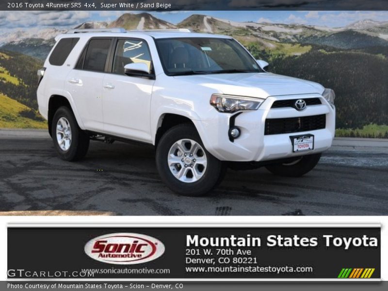 Super White / Sand Beige 2016 Toyota 4Runner SR5 4x4