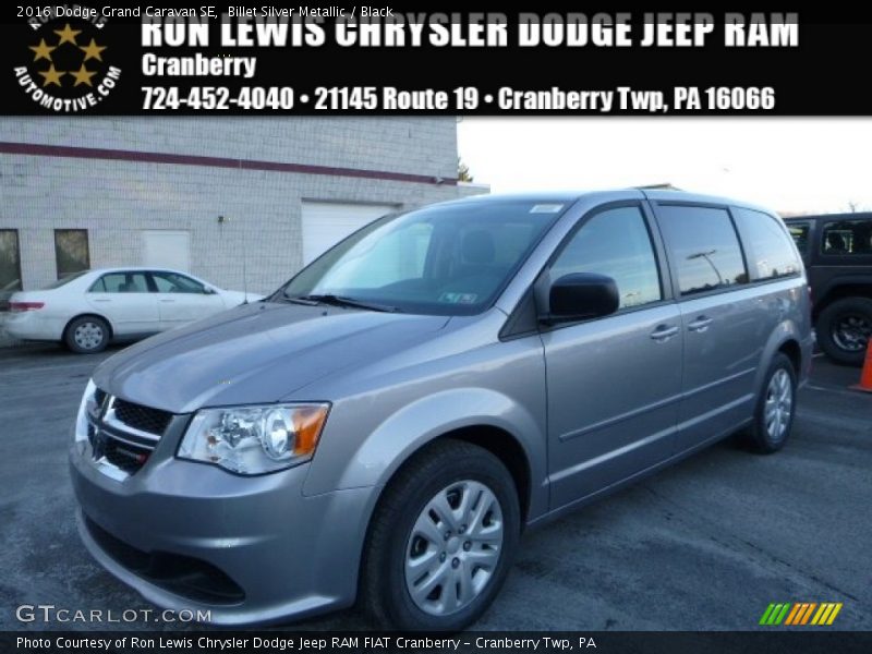 Billet Silver Metallic / Black 2016 Dodge Grand Caravan SE