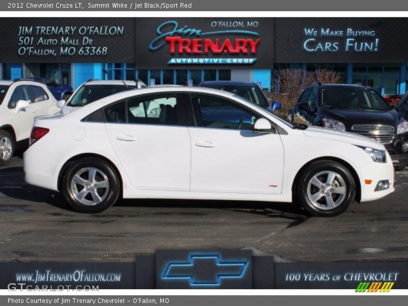 Summit White / Jet Black/Sport Red 2012 Chevrolet Cruze LT