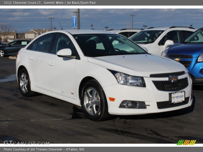 Summit White / Jet Black/Sport Red 2012 Chevrolet Cruze LT