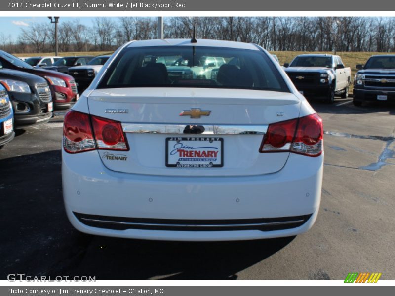 Summit White / Jet Black/Sport Red 2012 Chevrolet Cruze LT