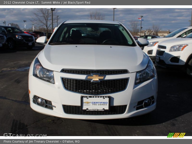 Summit White / Jet Black/Sport Red 2012 Chevrolet Cruze LT