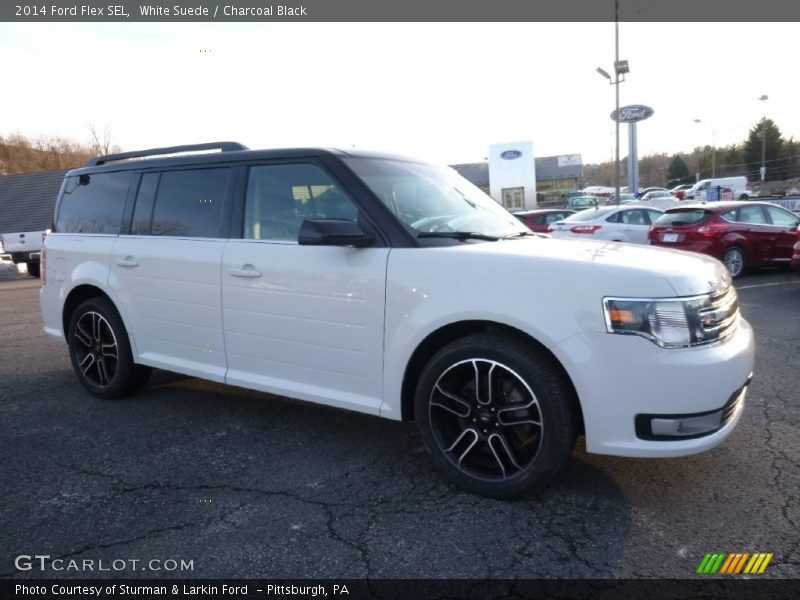 White Suede / Charcoal Black 2014 Ford Flex SEL