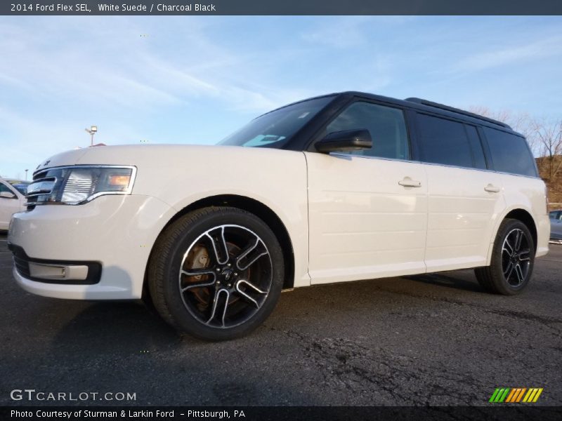 White Suede / Charcoal Black 2014 Ford Flex SEL