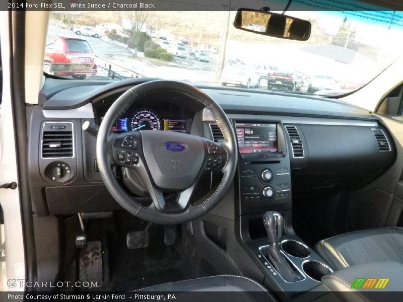 White Suede / Charcoal Black 2014 Ford Flex SEL