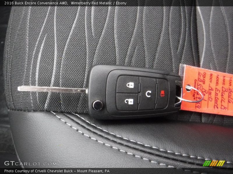 Winterberry Red Metallic / Ebony 2016 Buick Encore Convenience AWD