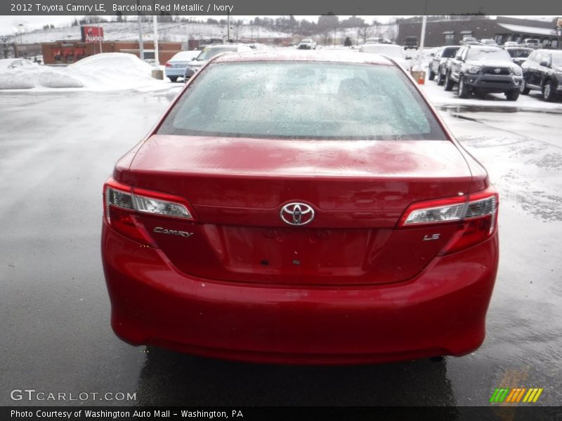 Barcelona Red Metallic / Ivory 2012 Toyota Camry LE