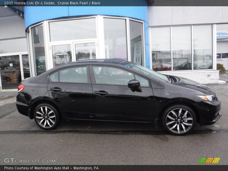 Crystal Black Pearl / Black 2015 Honda Civic EX-L Sedan