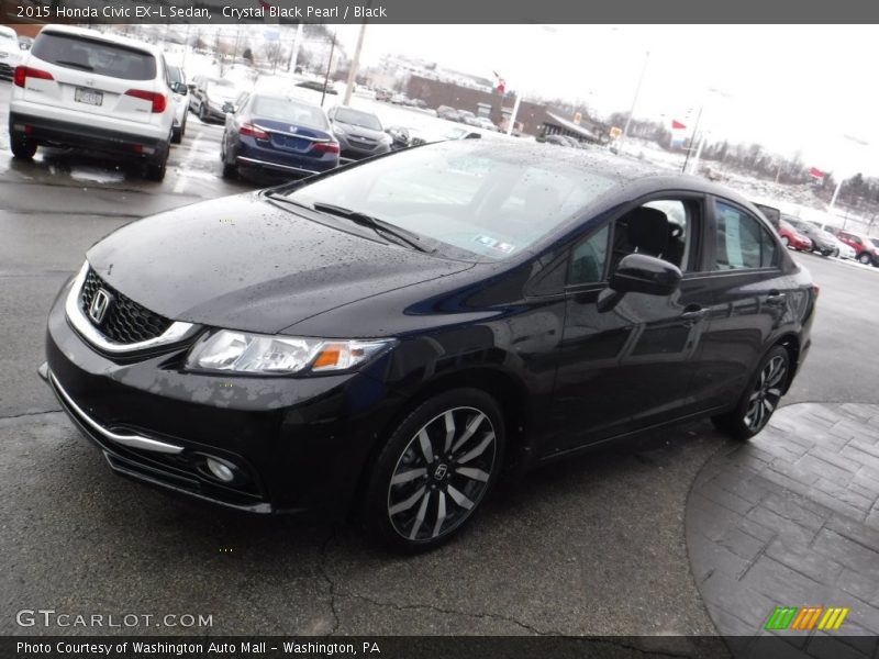 Crystal Black Pearl / Black 2015 Honda Civic EX-L Sedan