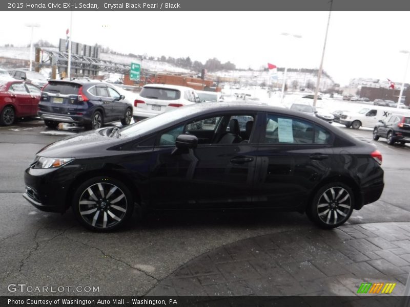 Crystal Black Pearl / Black 2015 Honda Civic EX-L Sedan