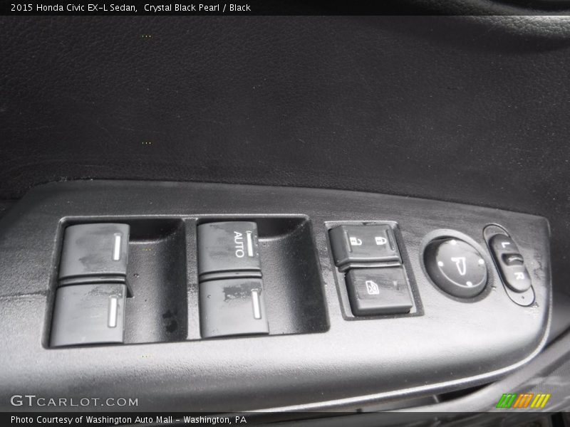 Crystal Black Pearl / Black 2015 Honda Civic EX-L Sedan