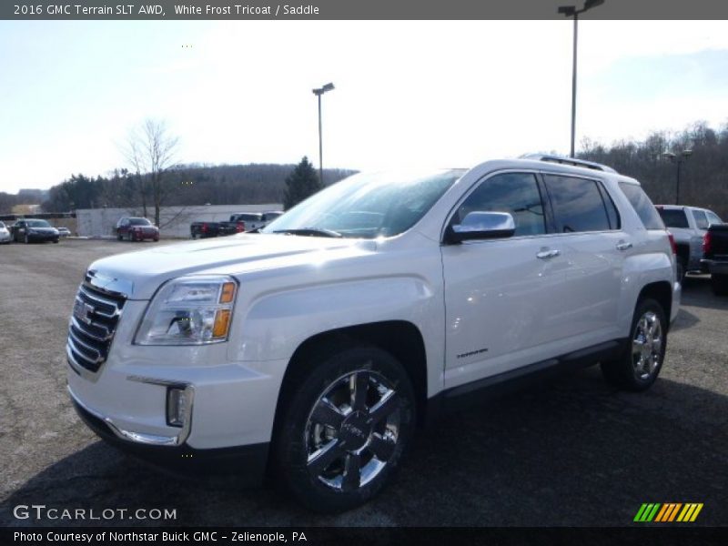 White Frost Tricoat / Saddle 2016 GMC Terrain SLT AWD