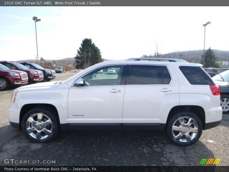 White Frost Tricoat / Saddle 2016 GMC Terrain SLT AWD
