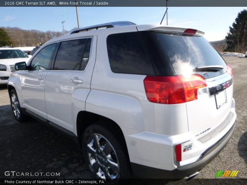 White Frost Tricoat / Saddle 2016 GMC Terrain SLT AWD