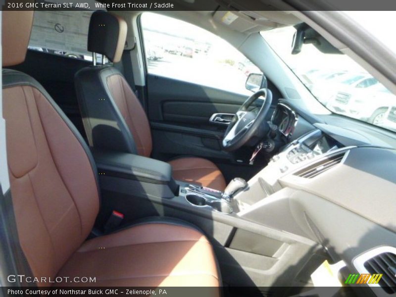 White Frost Tricoat / Saddle 2016 GMC Terrain SLT AWD