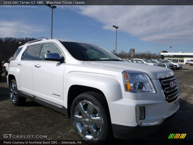 White Frost Tricoat / Saddle 2016 GMC Terrain SLT AWD