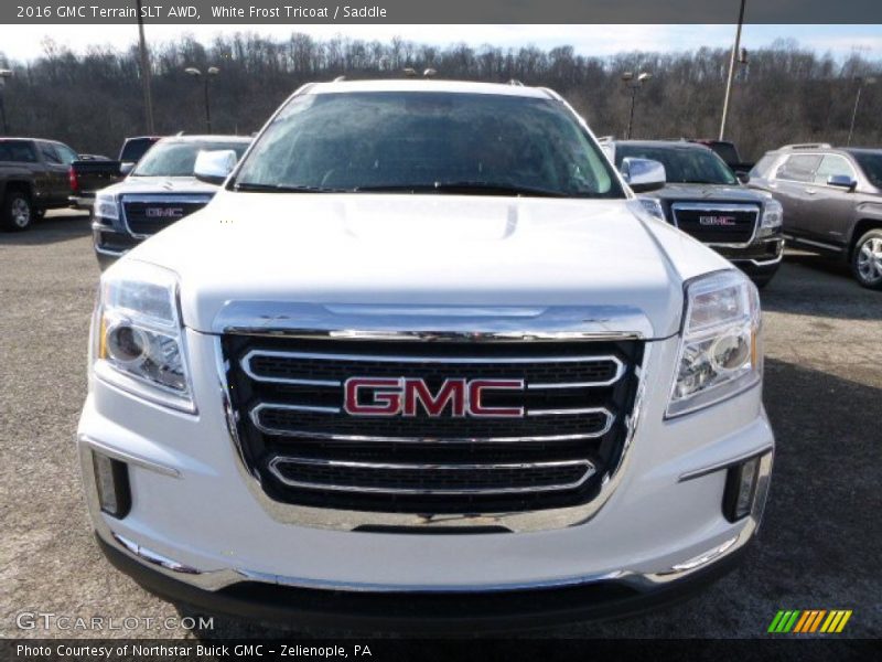 White Frost Tricoat / Saddle 2016 GMC Terrain SLT AWD