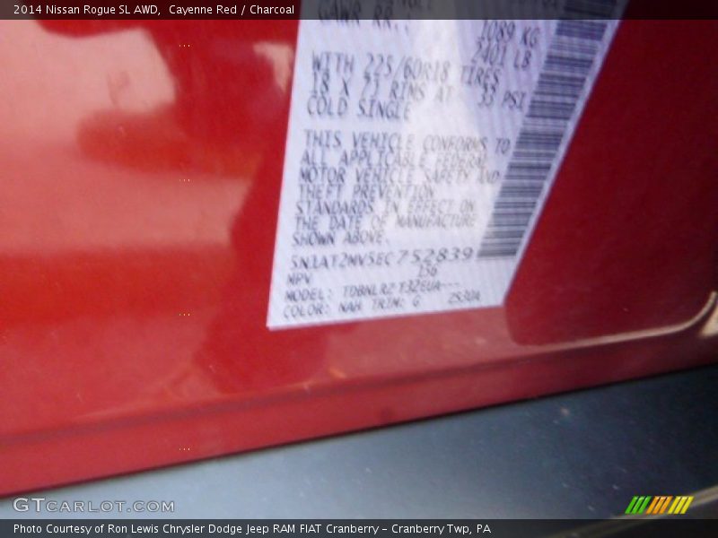 Cayenne Red / Charcoal 2014 Nissan Rogue SL AWD