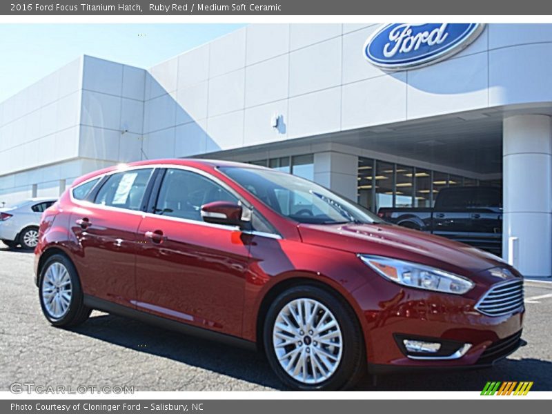 Ruby Red / Medium Soft Ceramic 2016 Ford Focus Titanium Hatch
