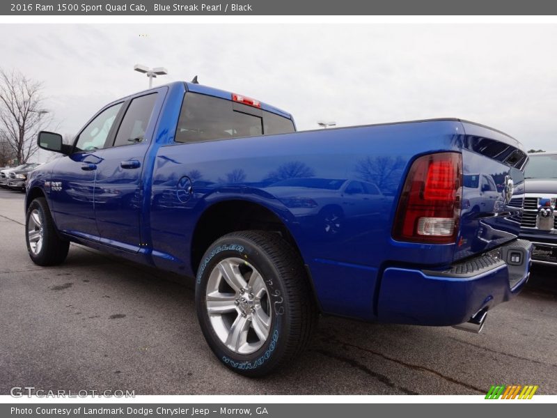 Blue Streak Pearl / Black 2016 Ram 1500 Sport Quad Cab