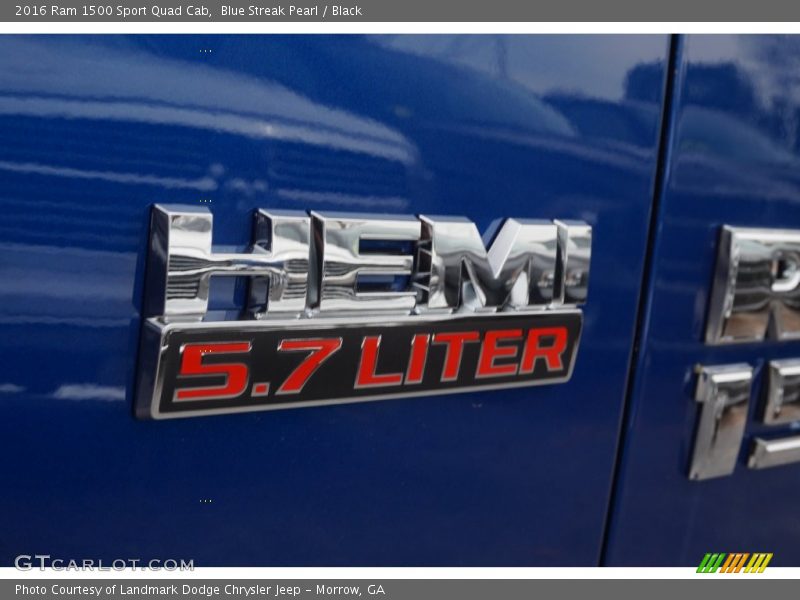 Blue Streak Pearl / Black 2016 Ram 1500 Sport Quad Cab