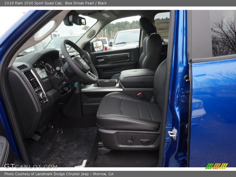 Blue Streak Pearl / Black 2016 Ram 1500 Sport Quad Cab