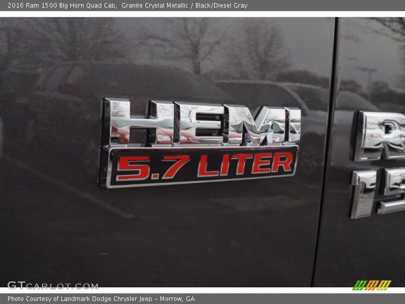 Granite Crystal Metallic / Black/Diesel Gray 2016 Ram 1500 Big Horn Quad Cab