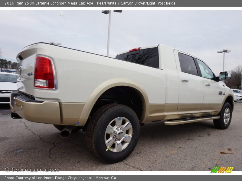 Pearl White / Canyon Brown/Light Frost Beige 2016 Ram 2500 Laramie Longhorn Mega Cab 4x4