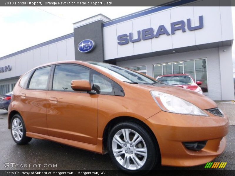 Orange Revolution Metallic / Sport Black 2010 Honda Fit Sport