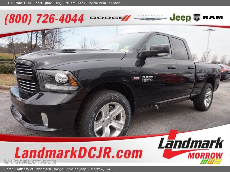 Brilliant Black Crystal Pearl / Black 2016 Ram 1500 Sport Quad Cab