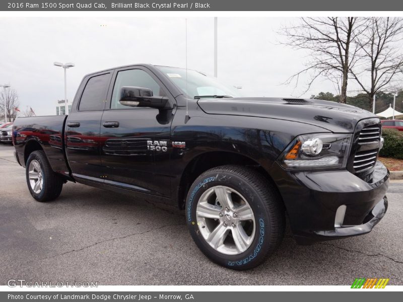Brilliant Black Crystal Pearl / Black 2016 Ram 1500 Sport Quad Cab
